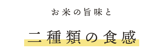 お米の旨味と二種類の食感